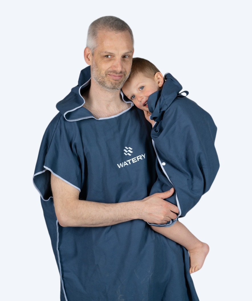 Watery volwassenen badponcho - Microvezel - Donkerblauw