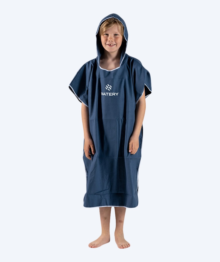 Watery junior badponcho - Microvezel - Donkerblauw