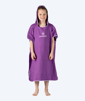 Watery junior badponcho (6-15) - Microvezel - Paars