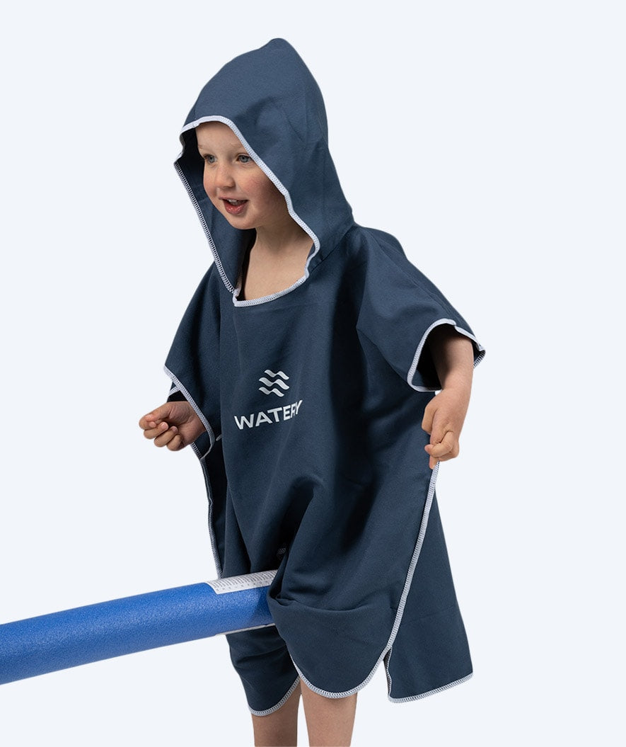 Watery kind badponcho - Microvezel - Donkerblauw