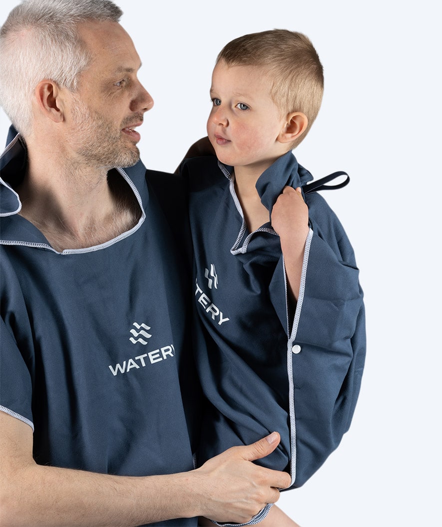 Watery kind badponcho - Microvezel - Donkerblauw