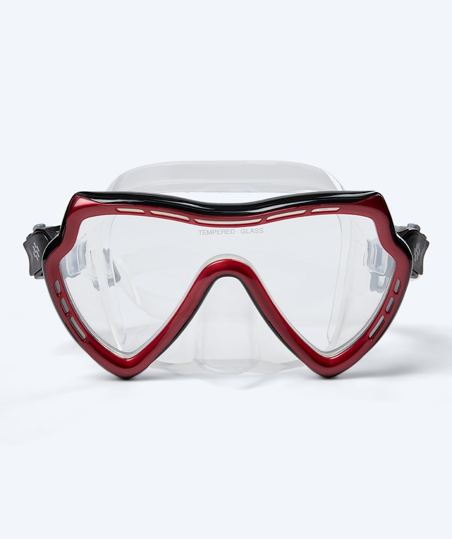 Watery volwassenen duikmasker (vanaf 15 jaar) - Nebula - Zwart/rood
