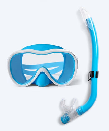 Watery junior Combo snorkelset (8-15) - Odine - Blauw/wit