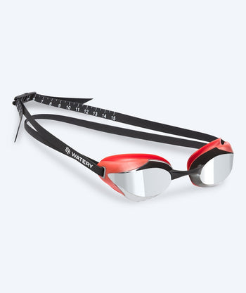 Watery Elite zwembril - Poseidon Ultra Mirror - Rood/zilver