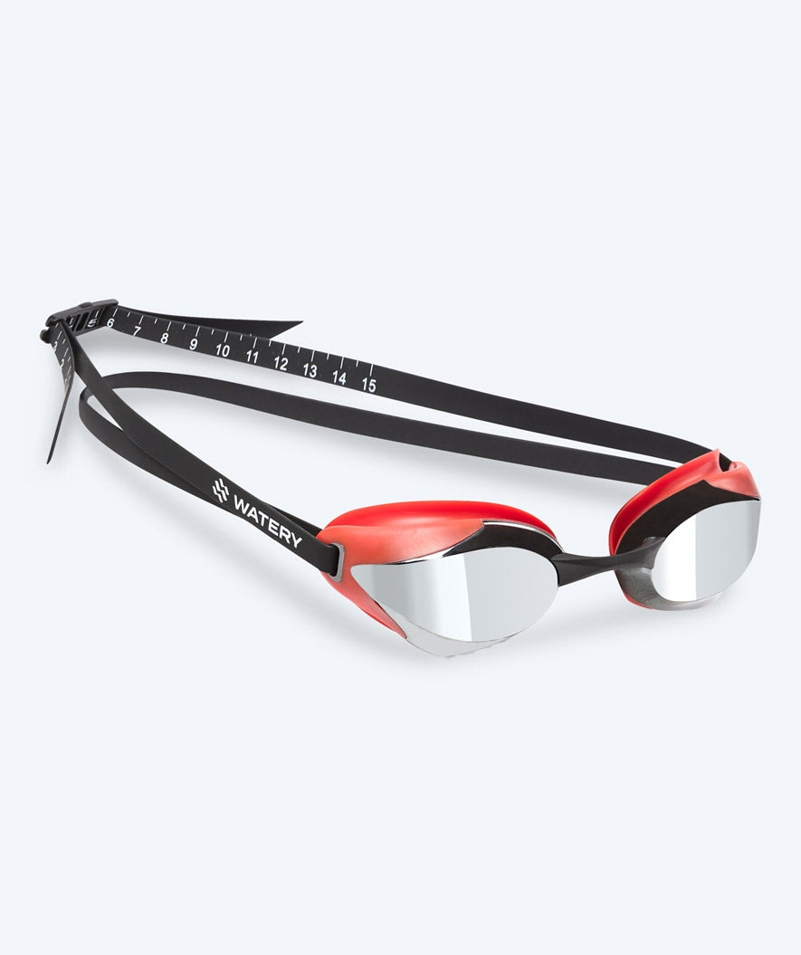 Watery Elite zwembril - Poseidon Ultra Mirror - Rood/zilver