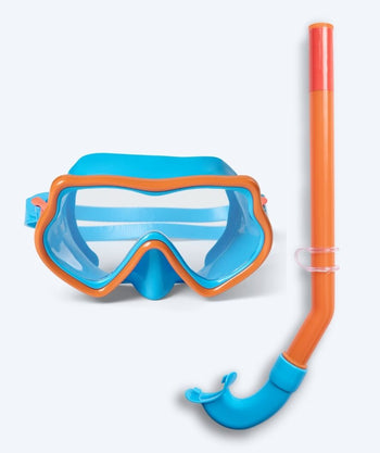 Watery kind Combo snorkelset (4-10) - Pulina - Blauw/oranje