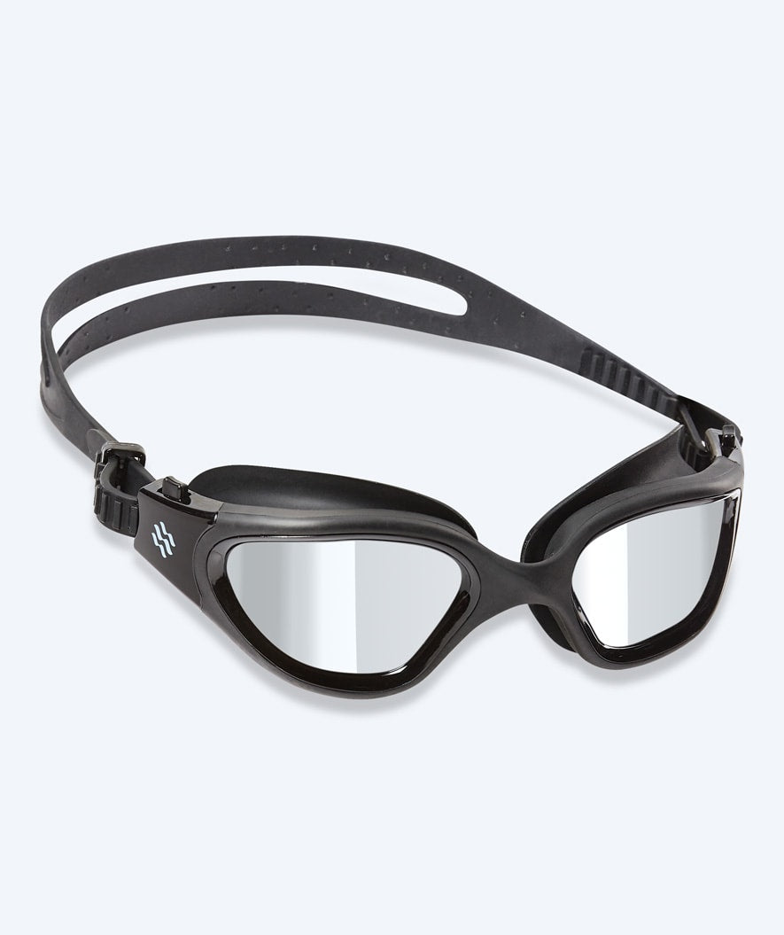 Watery training zwembril - Raven Mirror - Zwart/zilver