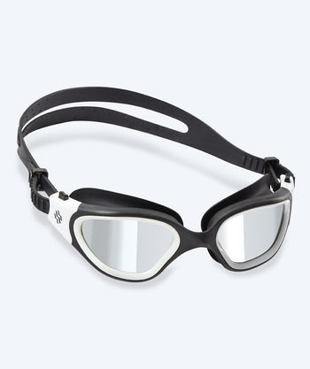 Watery motions zwembril - Raven Mirror - Zwart-wit-zilver