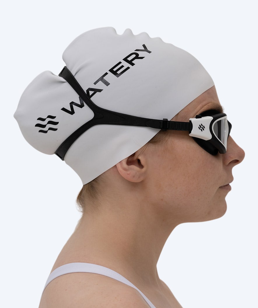 Watery training zwembril - Raven Mirror - Zwart/wit