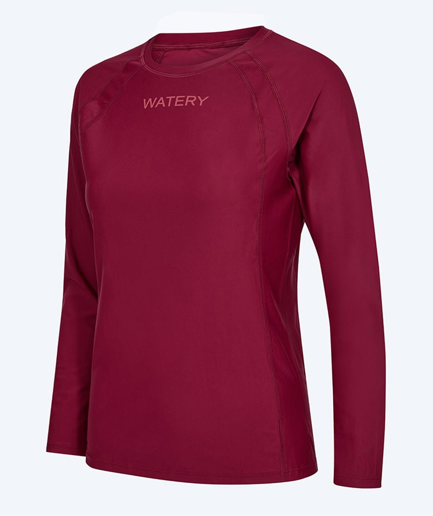 Watery dames UV-shirt - Remington Long Sleeve Rashguard - Donkerrood