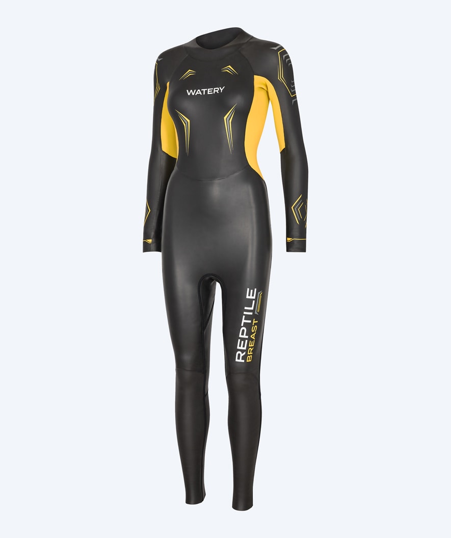 Watery dames wetsuit - Reptile Breast - Geel