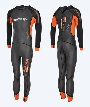 Watery heren wetsuit - Reptile Core - Zwart/oranje