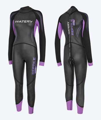Watery dames wetsuit - Reptile Core - Zwart/paars