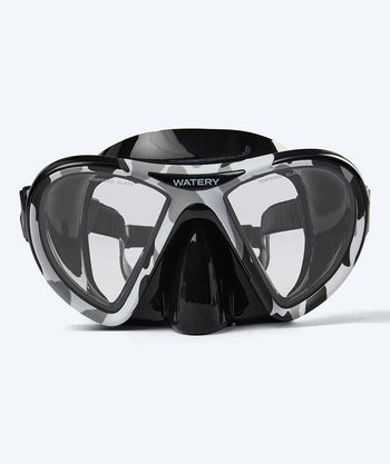 Watery volwassenen duikmasker (+12) - Rudder Camo - Zwart