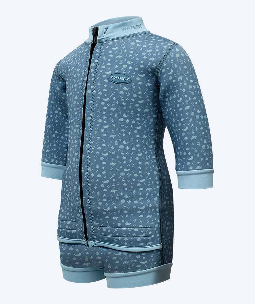 Watery baby wetsuit - Tropical Wrap'n Nappy - Lichtblauw