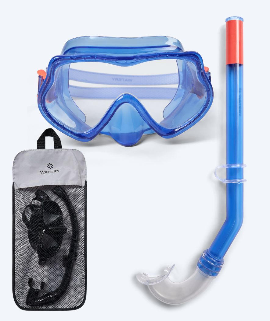 Watery kind Combo snorkelset (4-10) - Winslet - Blauw