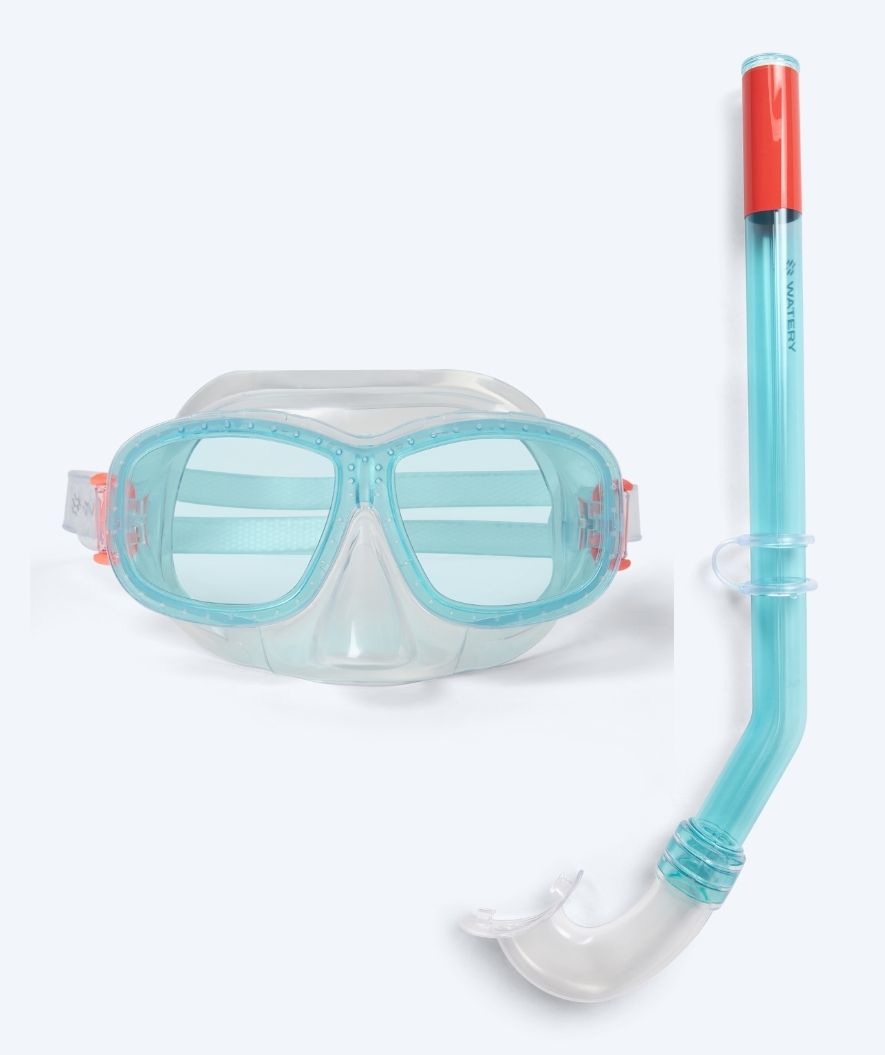 Watery kind Combo snorkelset (4-10) - Wyre - Wit/blauw
