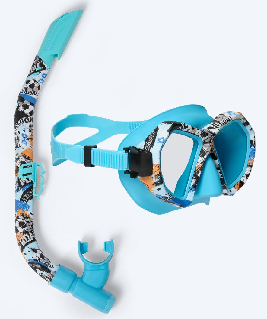 Watery kind Combo snorkelset (8-15) - Riku Camo - Blauw