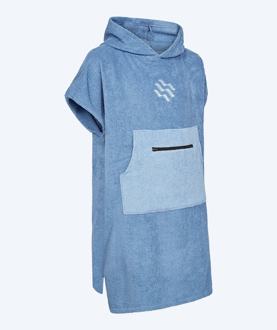 Watery junior badponcho (6-15) - Katoen - Atlantic Blue