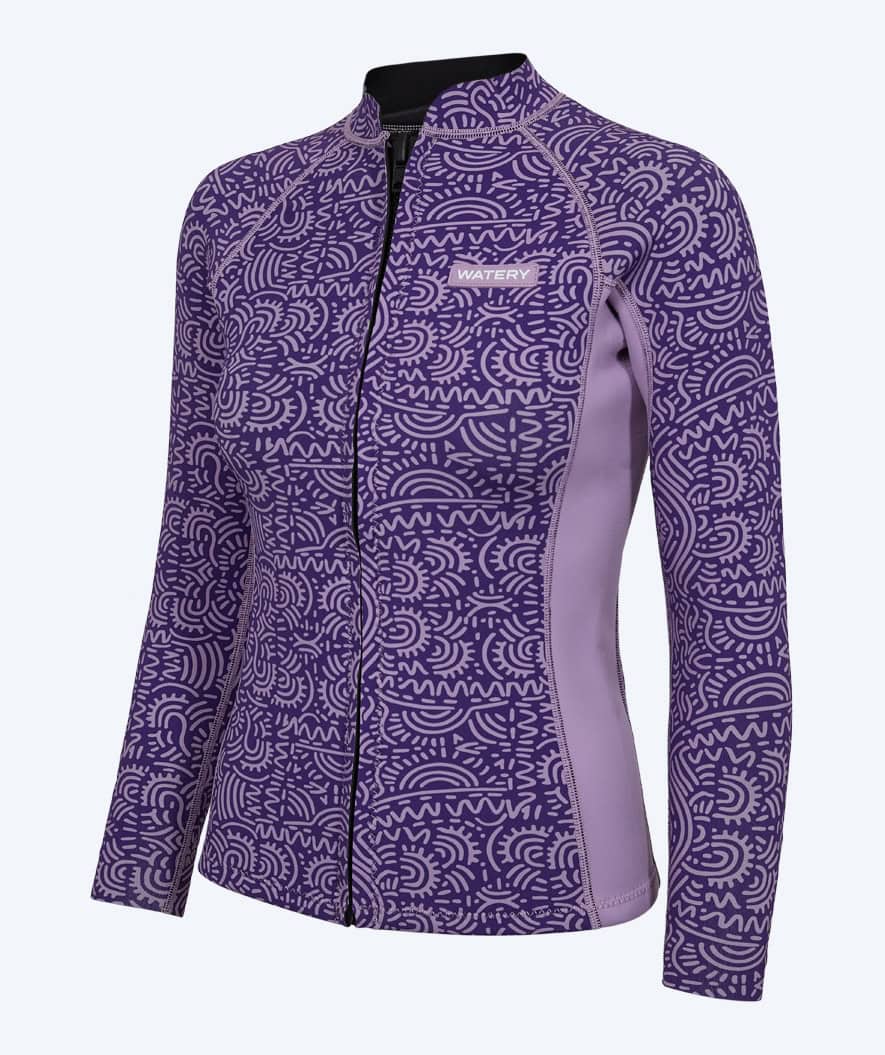 Watery neopreen shirt met rits voor dames - Lodge - Paars