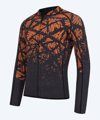 Watery neopreen shirt met rits voor heren - Lodge - Zwart/Oranje
