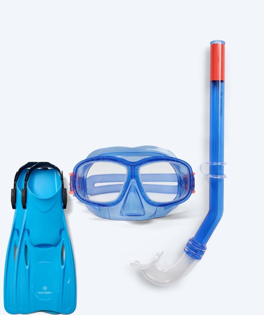 Watery kind snorkelset (4-10) - Wyre/Fleetwood - Donkerblauw/blauw
