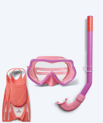 Watery kind snorkelset (4-10) - Pulina/Bimasha - Lichtroze/lichtroze