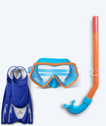 Watery kind snorkelset (4-10) - Pulina/Bimasha - Oranje/donkerblauw