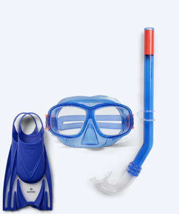 Watery kind snorkelset (4-10) - Wyre/Bimasha - Donkerblauw