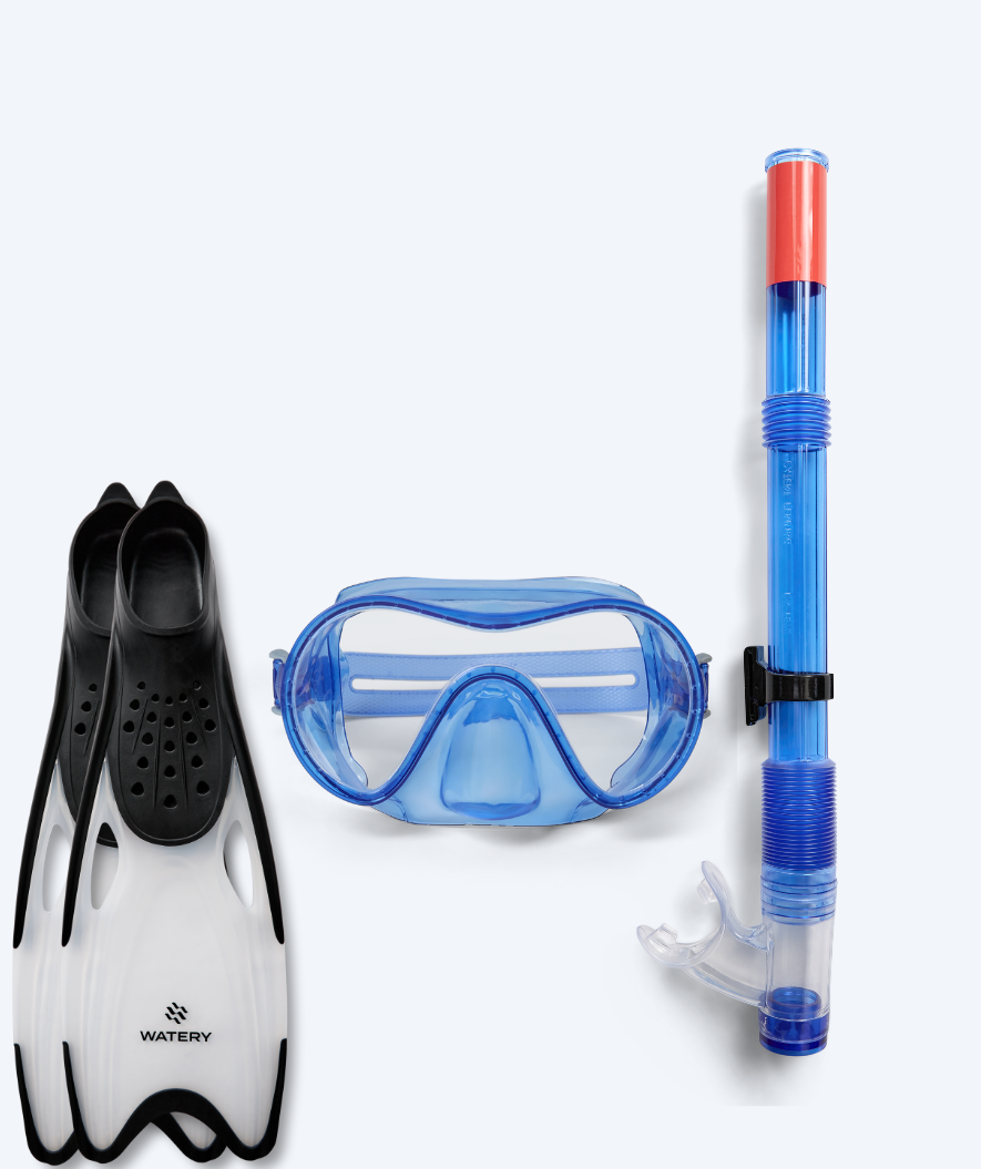 Watery junior snorkelset (8-15) - Jubal/Rilian - Blauw/zwart