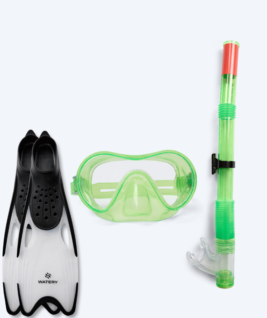 Watery junior snorkelset (8-15) - Jubal/Rilian - Groen/zwart