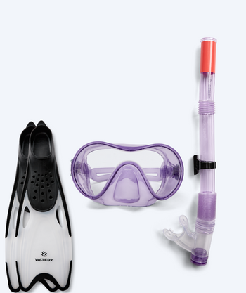 Watery junior snorkelset (8-15) - Jubal/Rilian - Paars/zwart