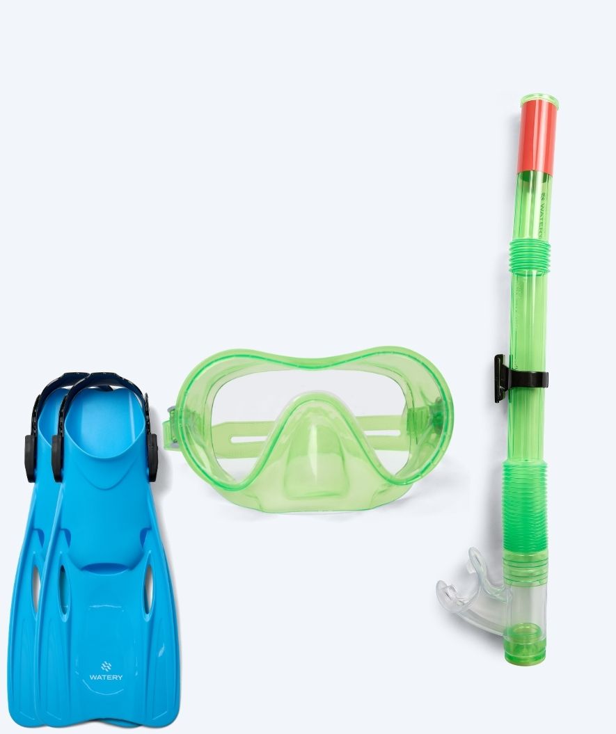 Watery junior snorkelset (8-15) - Jubal/Fleetwood - Groen/blauw