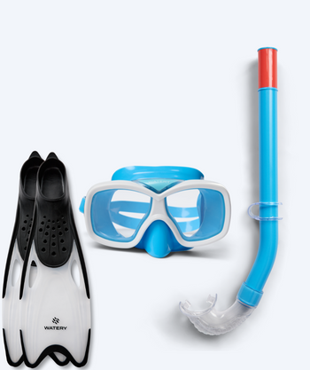 Watery junior snorkelset (8-15) - Misu/Rilian - Blauw/zwart