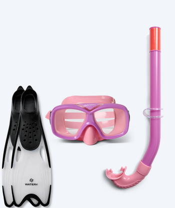 Watery junior snorkelset (8-15) - Misu/Rilian - Roze/zwart