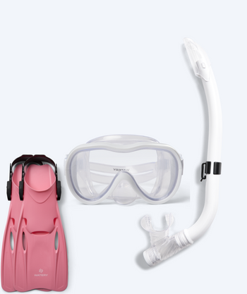 Watery junior snorkelset (8-15) - Odine/Fleetwood - Wit/roze