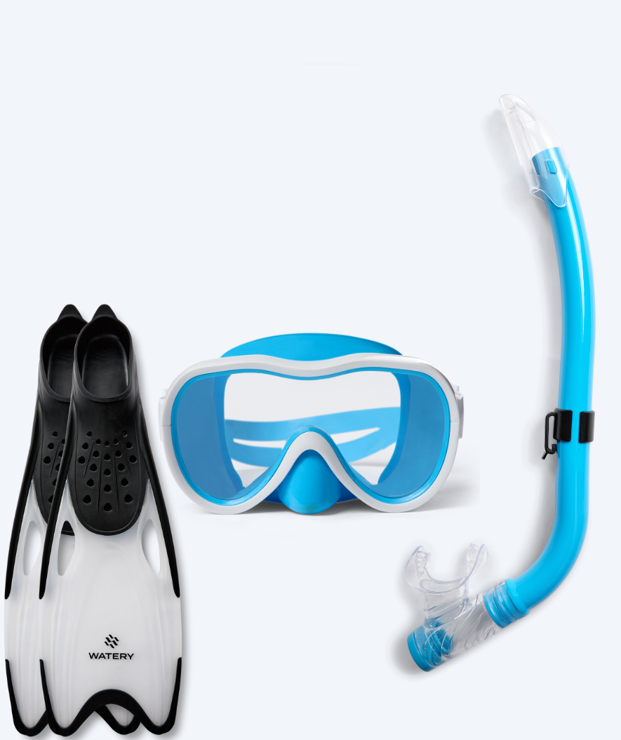 Watery junior snorkelset (8-15) - Odine/Rilian - Blauw/zwart