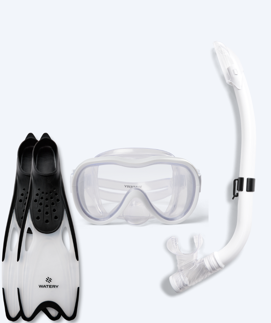 Watery junior snorkelset (8-15) - Odine/Rilian - Wit/zwart