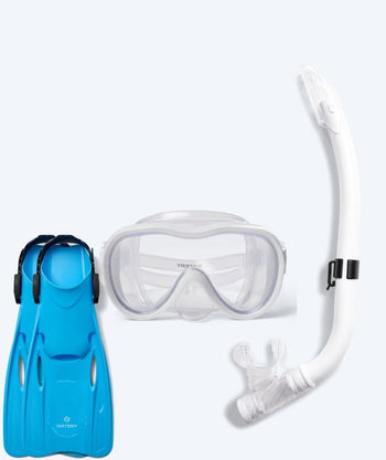 Watery junior snorkelset (8-15) - Odine/Fleetwood - Wit/blauw
