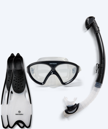Watery junior snorkelset (8-15) - Ohio/Rilian - Zwart/zwart