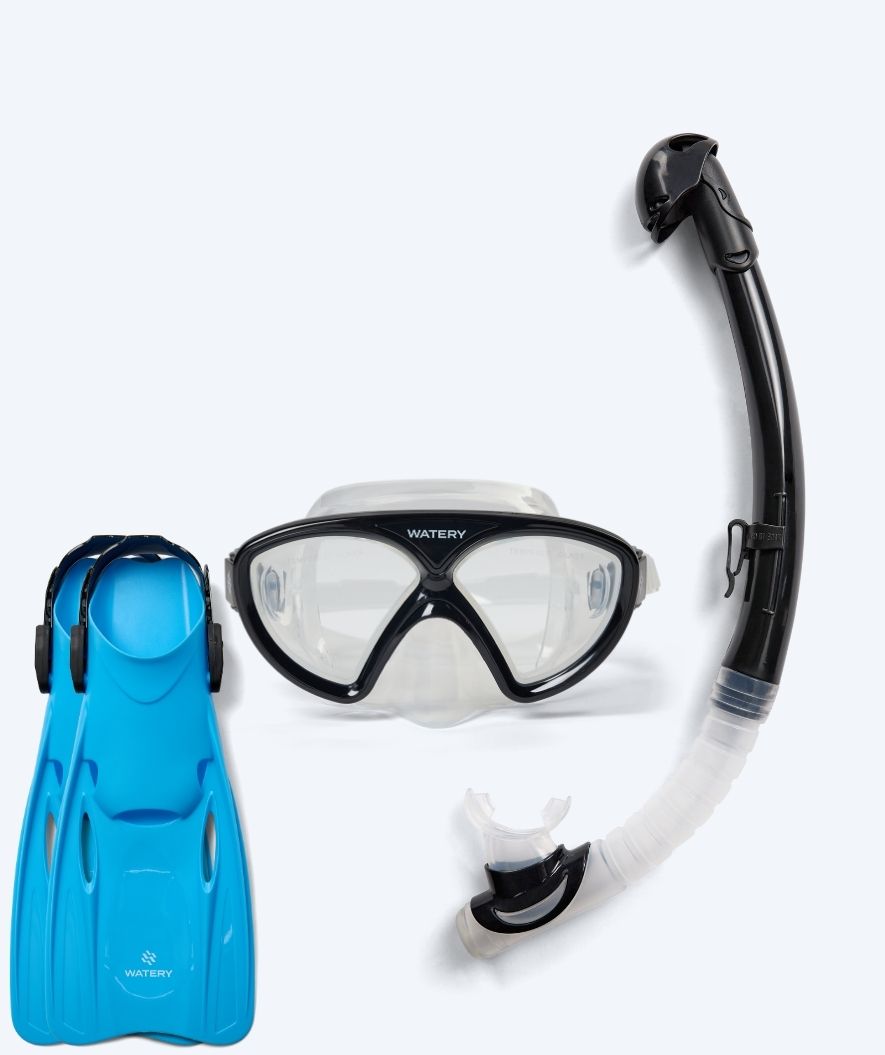 Watery junior snorkelset (8-15) - Ohio/Fleetwood - Zwart/blauw