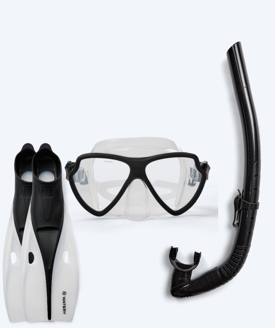 Watery volwassenen snorkelset (vanaf 15 jaar) - Itzel/Breeve - Zwart