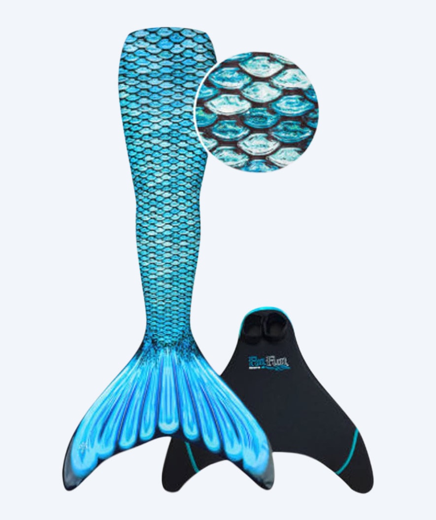 Fin Fun volwassenen zeemeerminnenstaart - Set - Tidal Teal (Lichtblauw)