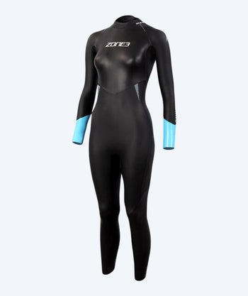 ZONE3 dames wetsuit - Advance - Zwart/lichtblauw