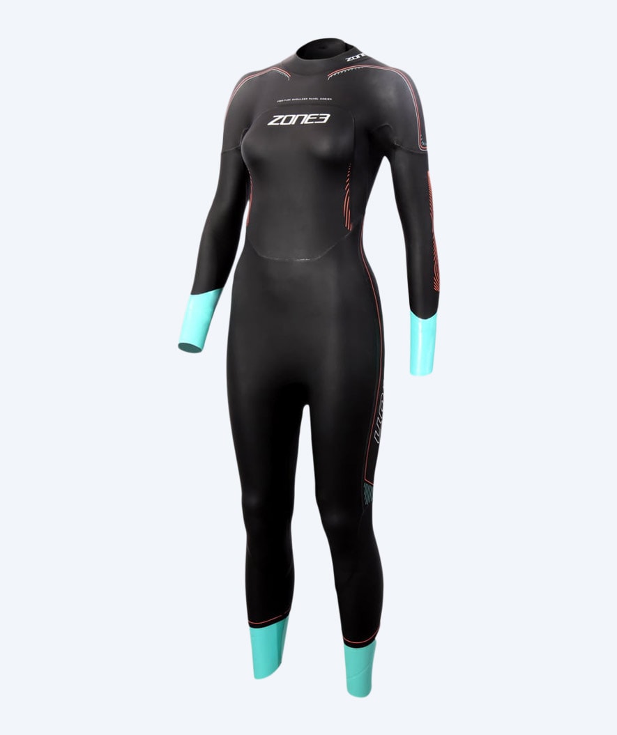 ZONE3 dames wetsuit  - Vision - Zwart/lichtblauw