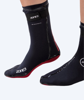 ZONE3 open water neopreen sokken - Neopreen Heat-Tech (3,5 mm) - Zwart/rood
