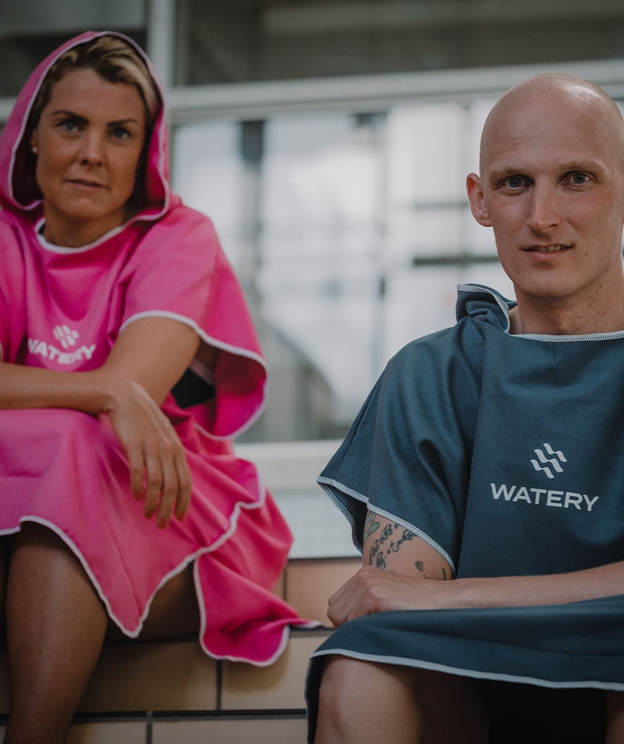 Watery volwassenen badponcho - Microvezel - Donkerblauw