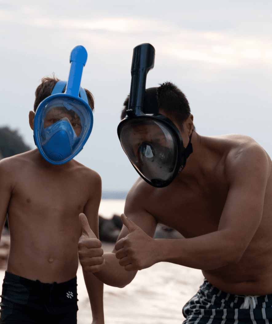Watery volwassenen snorkelmasker - Oxygen - Zwart