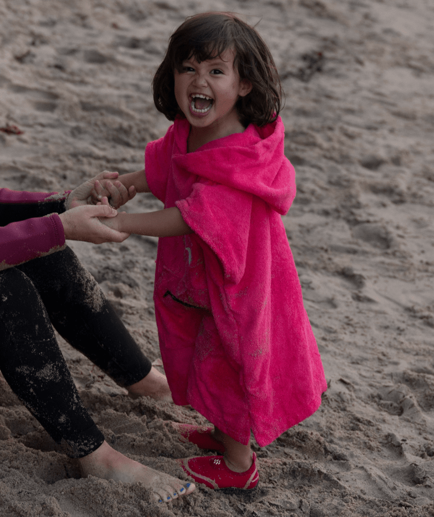 Watery kind badponcho (1-6) - Katoen - Donkerblauw