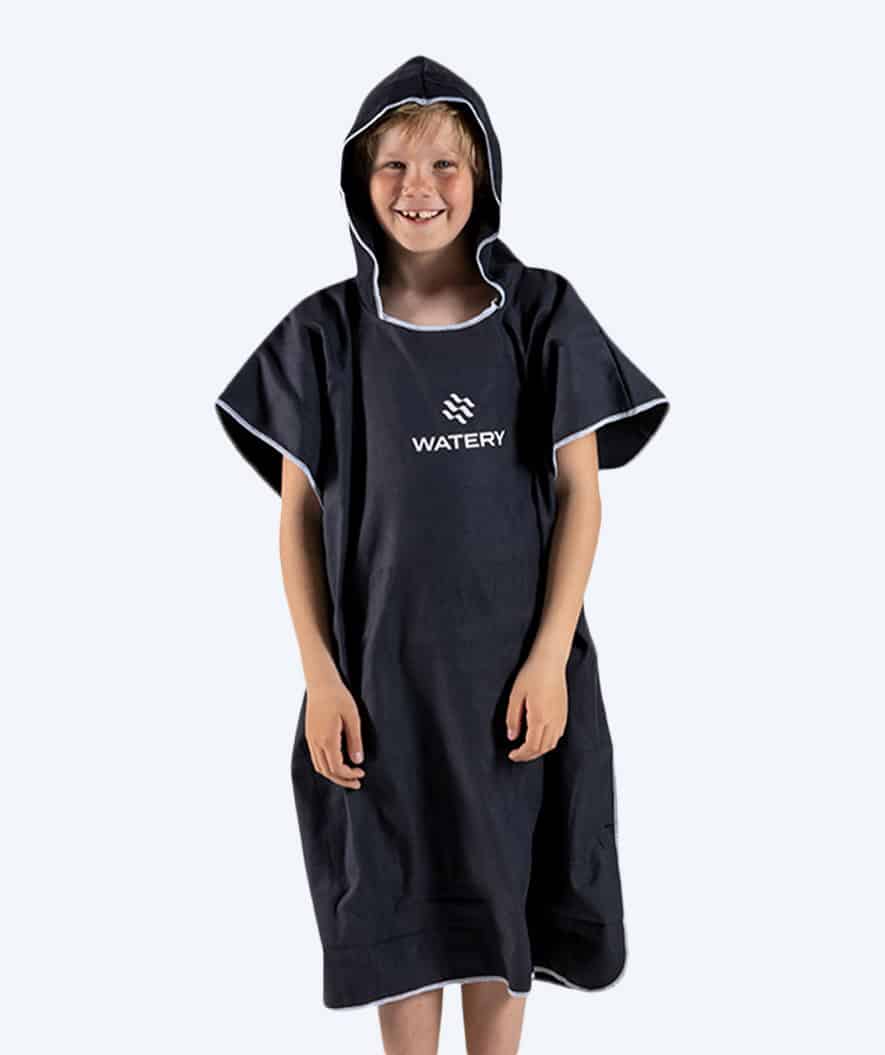 Watery junior badponcho - Microvezel - Zwart